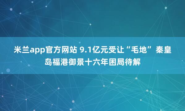 米兰app官方网站 9.1亿元受让“毛地” 秦皇岛福港御景十六年困局待解